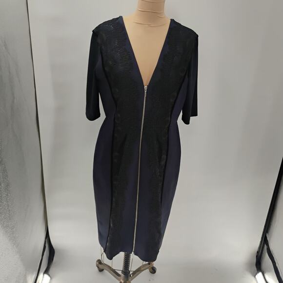 catherine Deane Blue Fitted MIDI Formal Dress size 12 - Picture 2 of 12